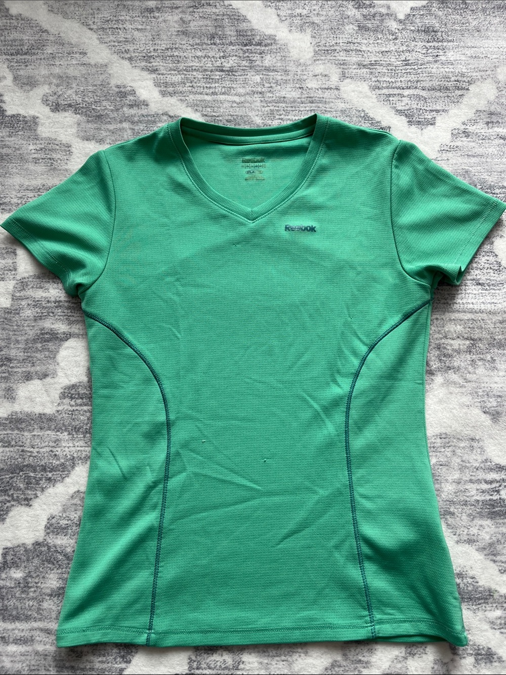 Reebok Women’s Teal V-Neck Short Sleeve Athletic Tee